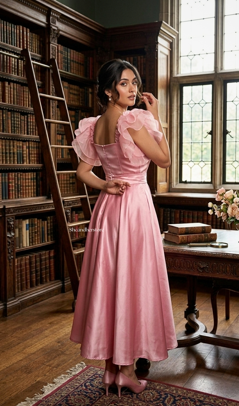 Daisy Pink Satin Maxi Dress