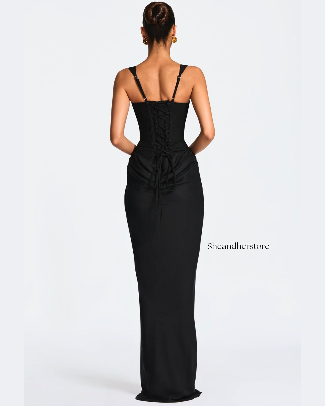 MIDNIGHT SIREN Draped Maxi Dress