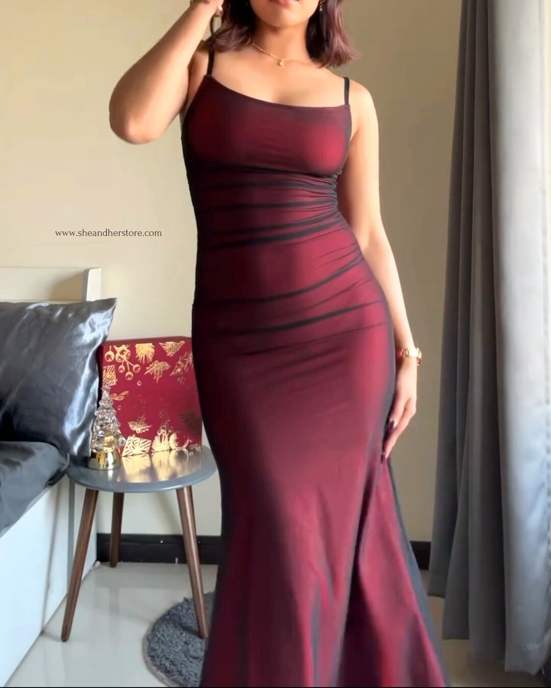 RED DESIREE Bodycon Maxi Dress