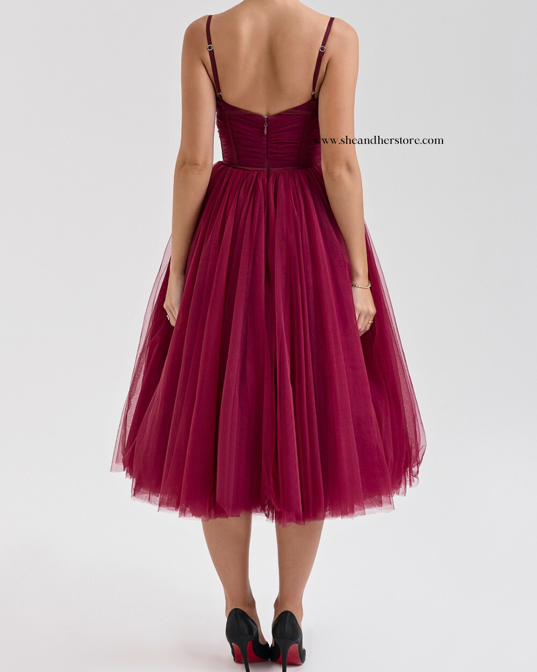 HAZEL Puff Midi Dress